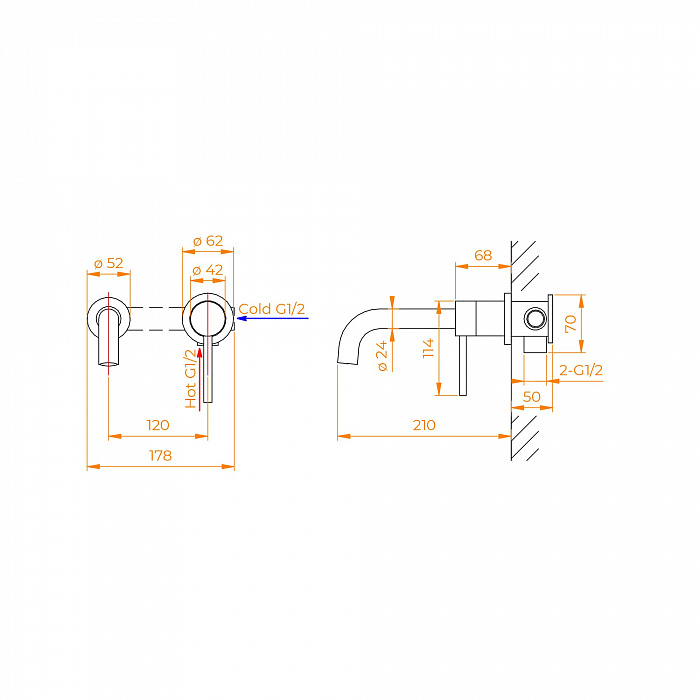 Смеситель RGW Shower Panels 51140547-01  см