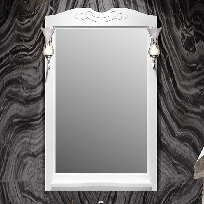 Зеркало Opadiris Брунелла 65 со светильниками, белый матовый