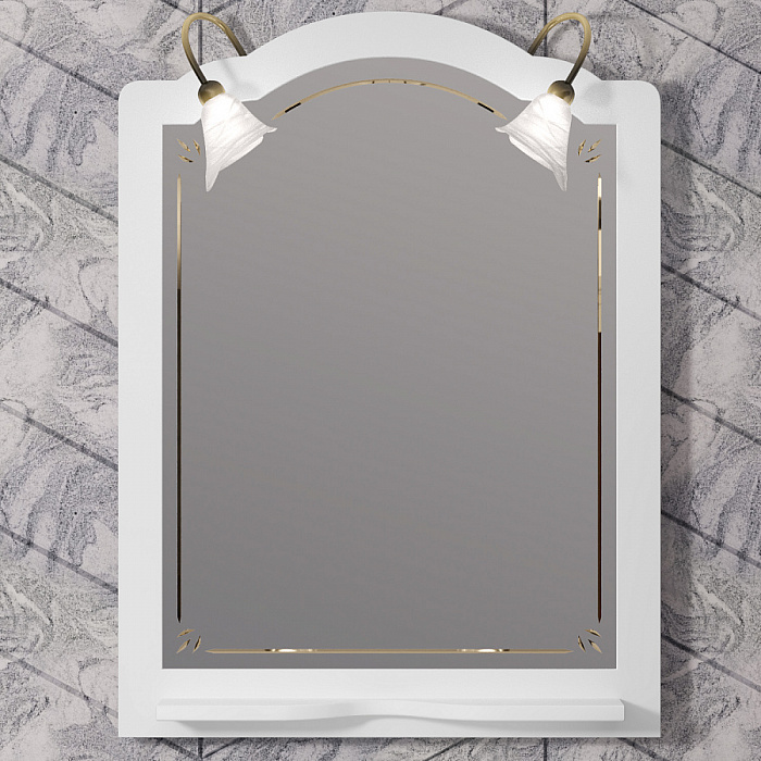 Зеркало Opadiris Лоренцо 80 со светильниками, белый матовый