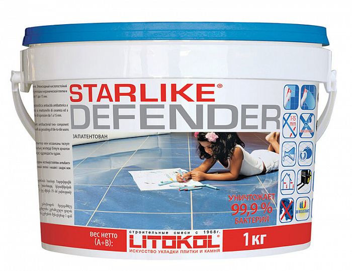 Антибактериальная эпоксидная затирка Litokol STARLIKE DEFENDER С.470 Bianco Assoluto