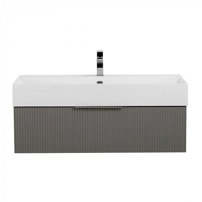PREMIUM Тумба подвесная под раковину с выдвижным ящиком, 55424 Plisse Grigio nuvola, 90x44x25