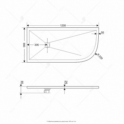 Душевой поддон асимметричный RGW ST/AL-G Графит, 16154129-02L