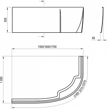 Передняя панель A для ванны Ravak ROSA II L 170 см белая