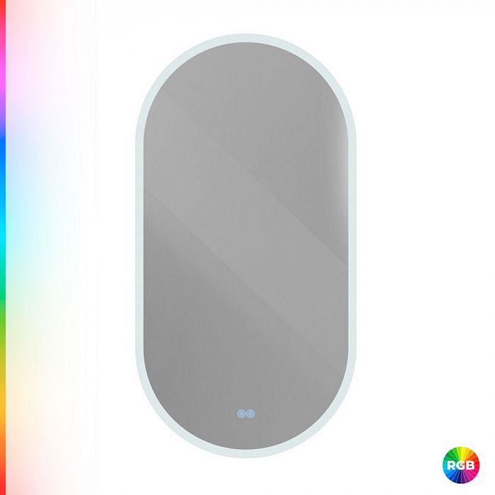 ELLISSE Зеркало с контурной разноцветной подсветкой RGB и сенсорным выключателем, CZR-SPC-ELS-500-950-RGB-TCH, 12V, 220-240V, 500x950