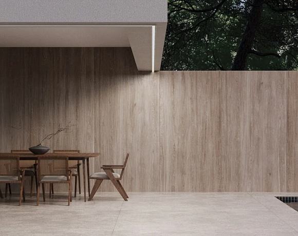 Керамогранит Laminam RUS Zen Wood. Фото в интерьере
