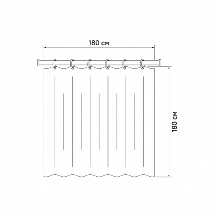 Штора для ванной комнаты, 180*180см, полиэстер, B56P118i11, IDDIS