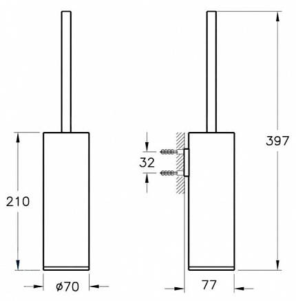 Держатель ершика Vitra Origin A4489436, цвет медный