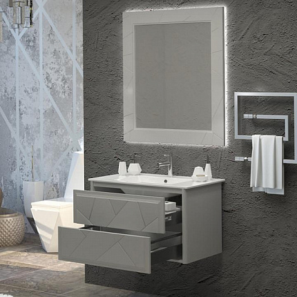 Мебель для ванной Луиджи 90 серый матовый Серый Opadiris