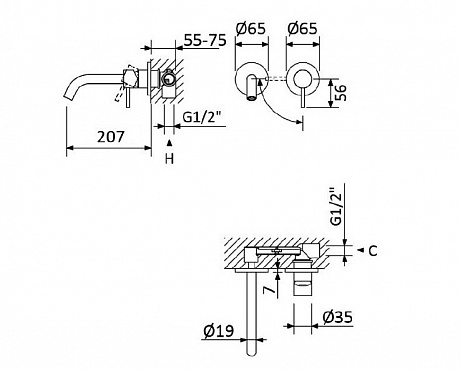 Cezares LEAF LEAF-BLI2-20-L-MM