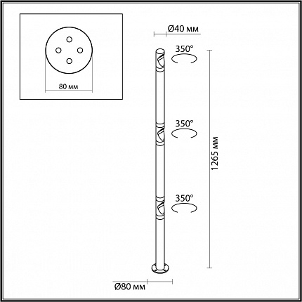 Уличный светильник ODEON LIGHT BAMBOO 7021/9FL NATURE