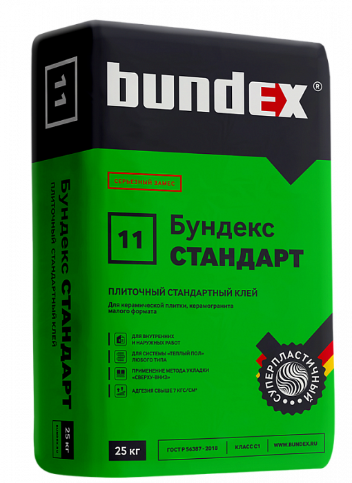 Плиточный клей Bundex Стандарт, 25 кг