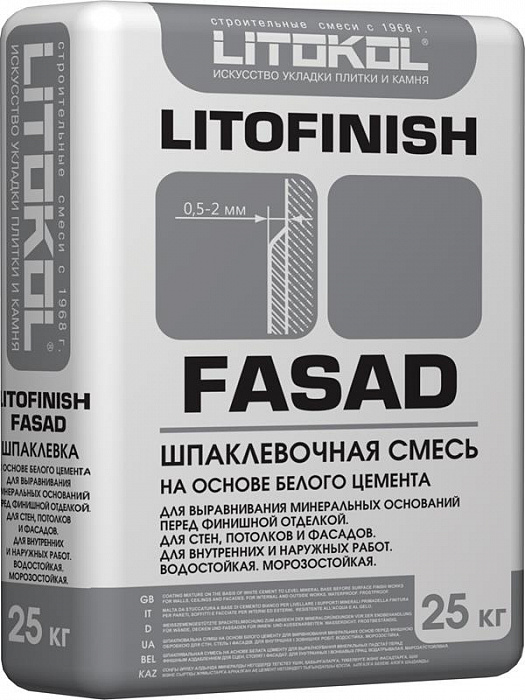 Шпаклевка Litokol LITOFINISH FASAD, 25 кг