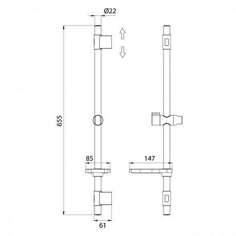 IDDIS Shower Bar TSH65SDi17