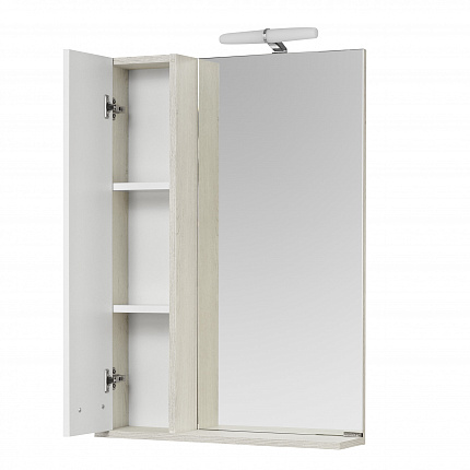 Зеркальный шкаф Aquaton Бекка PRO 60 белый, дуб сомерсет