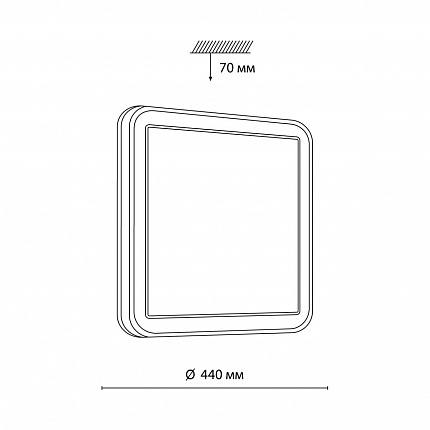 Настенно-потолочный светильник СОНЕКС AKUNA 7621/DL PALE 48Вт 440х440