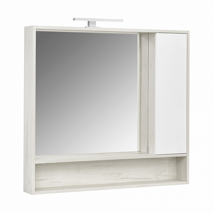Зеркальный шкаф Aquaton Флай 100 белый, дуб крафт