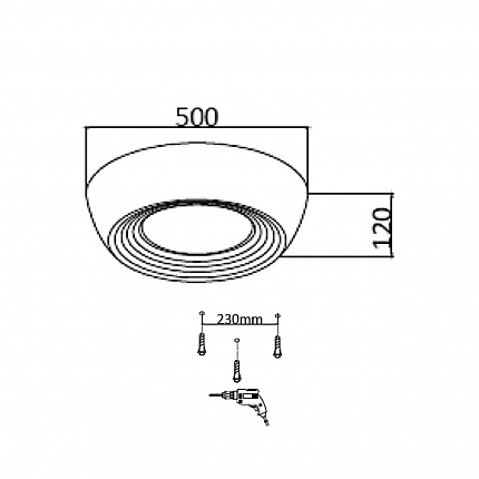 Потолочный светильник СОНЕКС CRONUS 7715/54L AVRA LED 54Вт Ø500