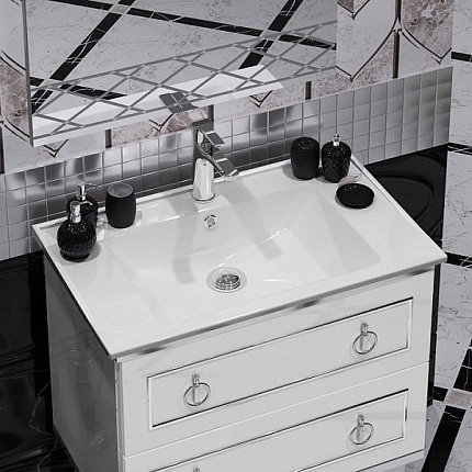 Мебель для ванной Порто 100 Белый/серебро Opadiris
