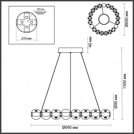 Люстра ODEON LIGHT CRYSTAL 5008/60L L-VISION