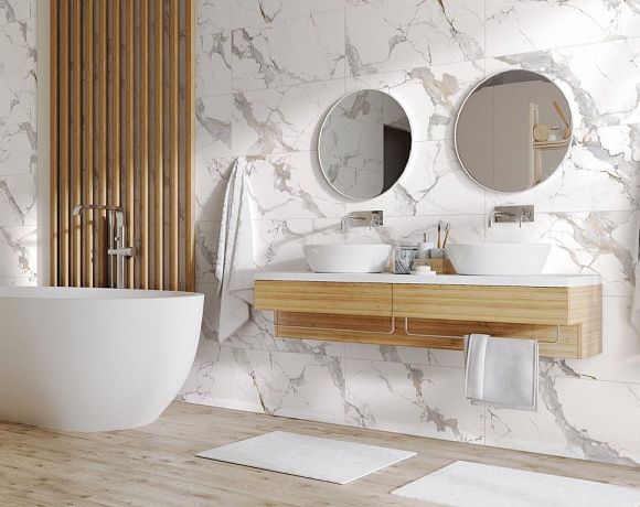Global Tile Calacatta Imperial. Фото в интерьере