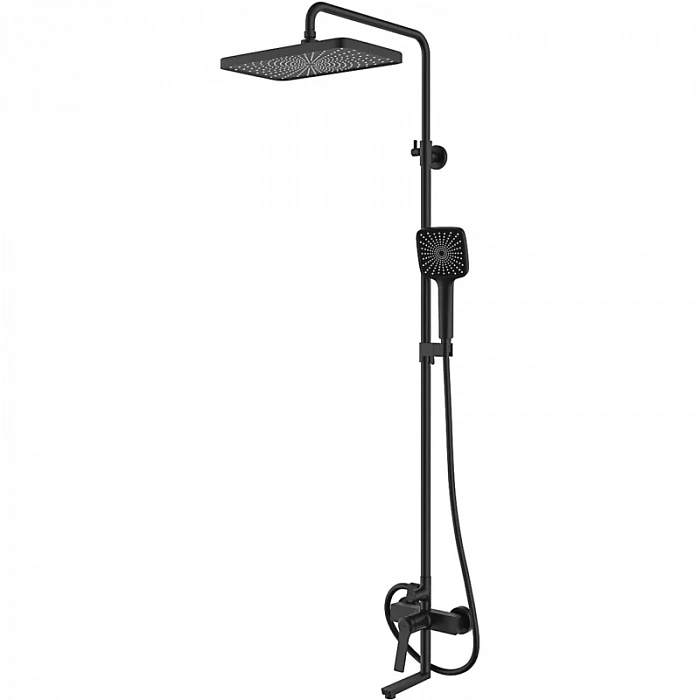 Душевая система IDDIS Parker PARBL3Fi06 340x190 мм, со смесителем, черный матовый