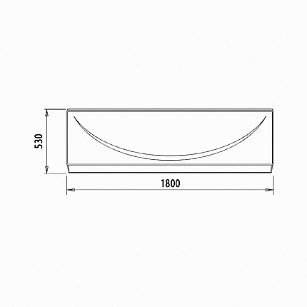 Панель фронтальная для ванны с креплением, универсальная, 180 см, 002, IDDIS, 002180Ui93