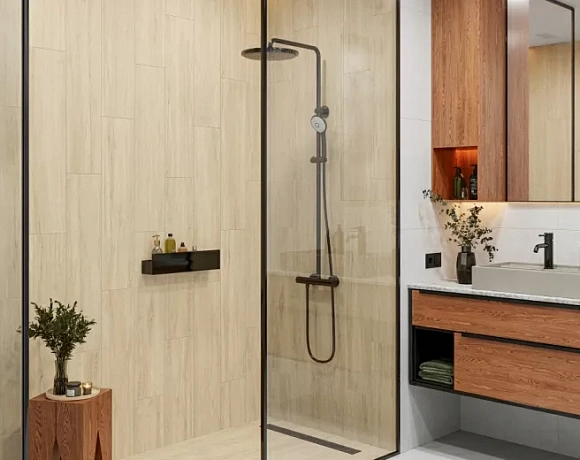 Керамогранит Alma Ceramica Grandwood. Фото в интерьере