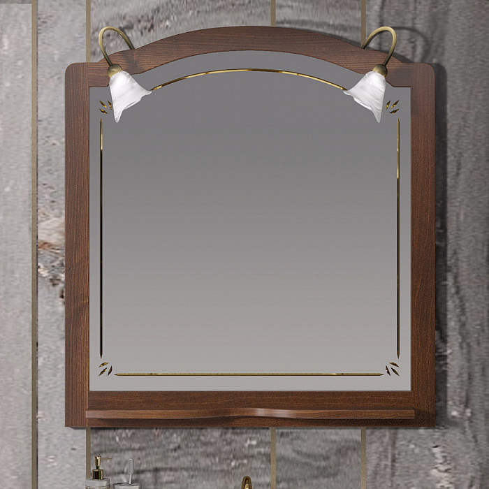 Зеркало Opadiris Лоренцо 100 со светильниками, светлый орех