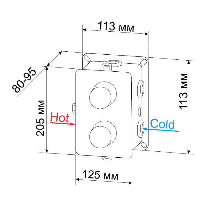 Смеситель RGW Shower Panels 21140543-31 205x125 см