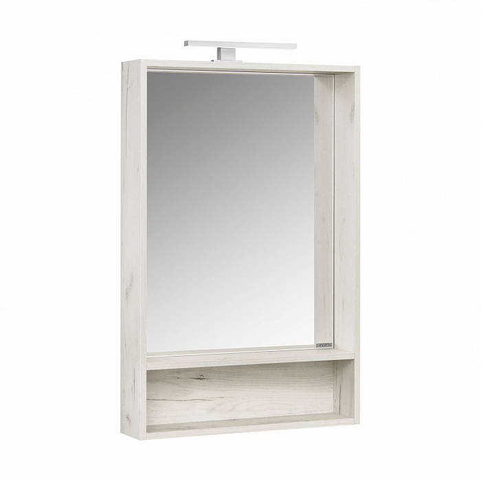 Зеркальный шкаф Aquaton Флай 60 белый, дуб крафт