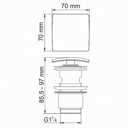 Донный клапан Wasserkraft Push-Up A164